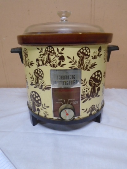 Vintage Sears Crock Watcher Mushroom Slow Cooker