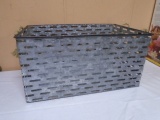 Galvinized Metal Storage Crate w/ Rope Handles