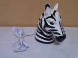 Porcelain Zebra Head Accent Light