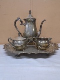 Vintage 4pc Silver Plate Coffee Serving Set