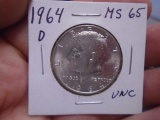 1964 D Mint Silver Kennedy Half Dollar