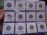 Group of 12 Assorted Date Liberty 