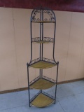 Metal & Bamboo Folding Corner Baker's Rack
