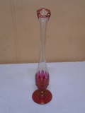 Beautiful Ruby Art Glass Bud Vase