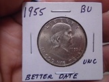 1955 Silver Fraklin Half Dollar