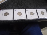 Group of 4 Silver Mercury Dimes