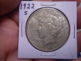 1922 S Mint Silver Peace Dollar