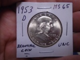 1953 D Mint Silver Franklin Half Dollar