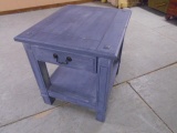 Solid Wood Painted Side Table w/ Drawer