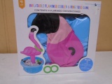 Inflatable Flamingo Cooler + Ring Toss Game