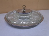 Vintage Kromex Lazy Susan Glass Center w/ 4 Glass Trays