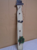 Primitive Style Wooden Snowman Décor Piece