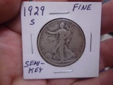 1929 S Mint Silver Walking Liberty Half Dollar