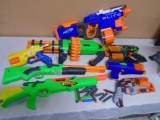 Large Group of Nerf & Assorted Foam Dart Blasters