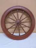 Antique Wooden Spinning Wheel Wheel