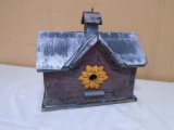 Metal Roof Wooden Bird House