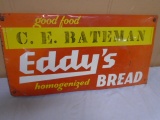 Vintage Double Sided Metal Eddy's Bread Sign