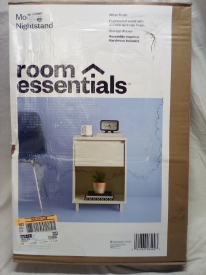 Room Essentials White Finish 25 1/2"x18 7/8"17 1/2" Modern Nightstand