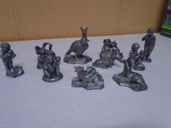 10pc Group of Pewter Figurines