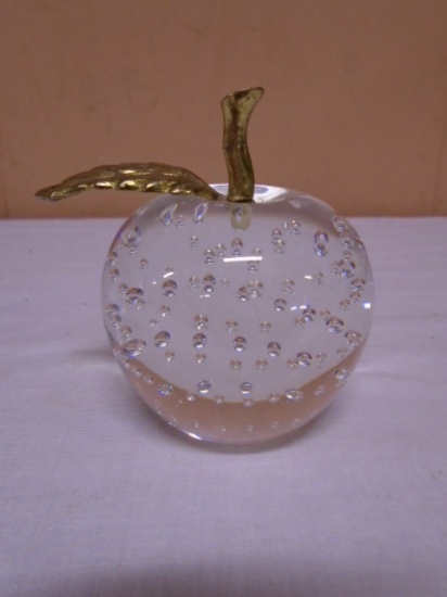 Art Glass Apple Paperweight