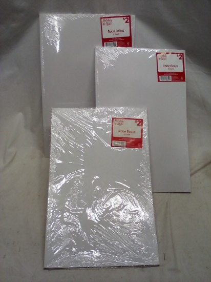 3 Dual Packs of 17"x11"x2.3" Robe/Clothing Boxes