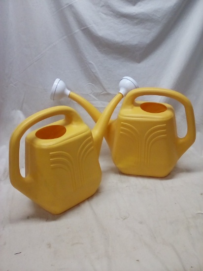 Pair of Yellow 2 Gallon Watering Jugs