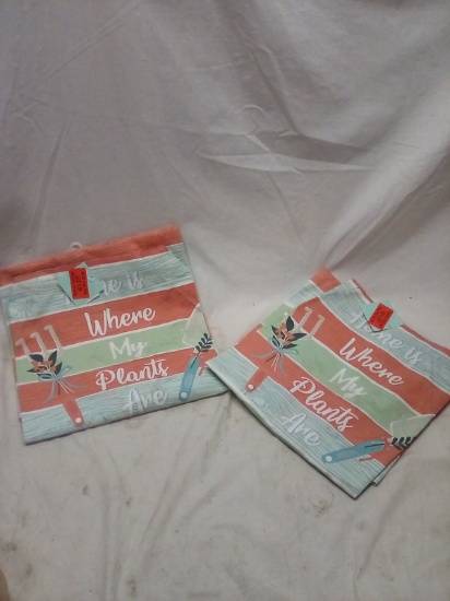 Pair of "Home is where my plants are" Aprons
