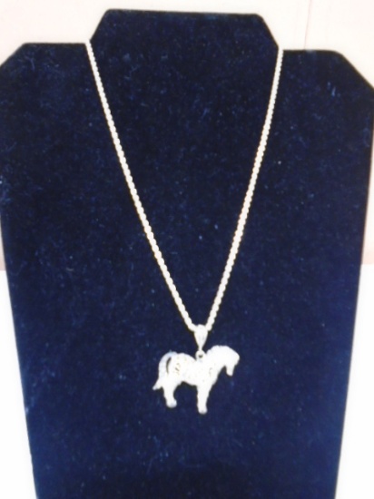 Sterling Silver Necklace w/ Horse