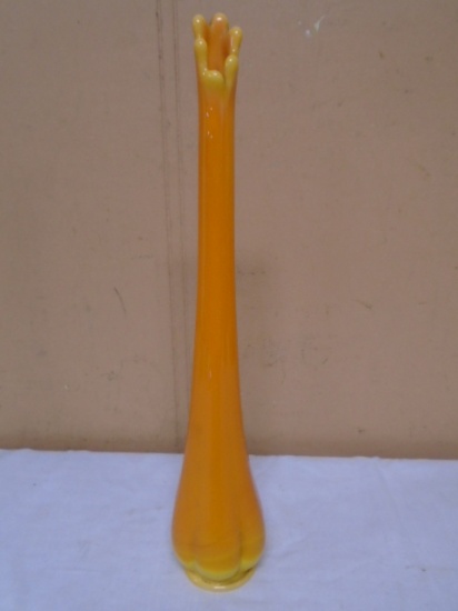 Mid-Century L.E. Smith Bittersweet Swung Glass Vase