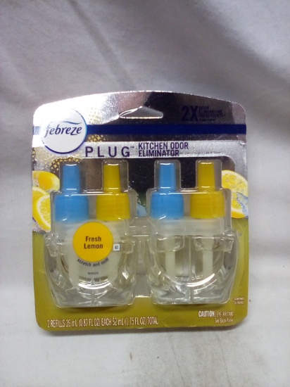Febreze Plug Kitchen Odor Eliminator Fresh Lemon Refill Dual Pack