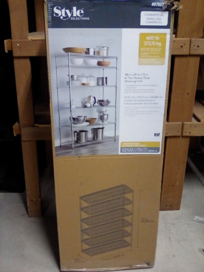 Style Selections 48"x18"72" Heavy Duty 6-Tier Shelving Unit-0762797