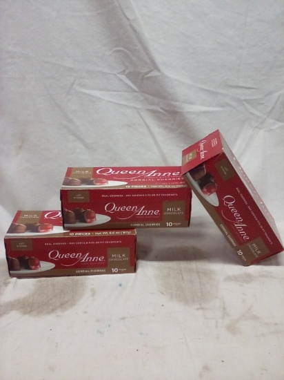 3 Cases of 10 Queen Anne Milk Chocolate Cordial Cherries