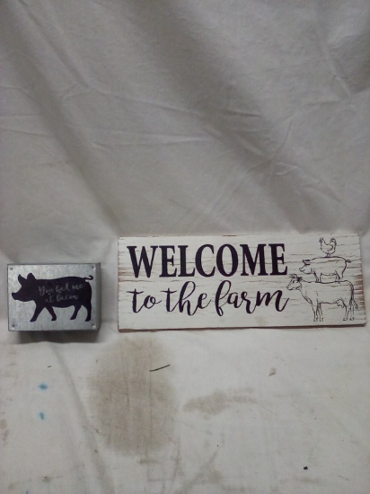 2Pc Home Signage Lot