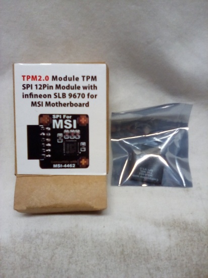 TPM2.0 TPM SPI 12Pin Module w/ Infineon SLB 9670 for MSI Motherboard