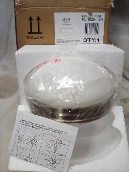 TransGlobe BN Finish 10"x10"x5.25"H Ceiling Mounted Light Fixture