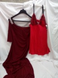 Special occasion Red long dress size 12 & Large Red Demeure chemise nightwear
