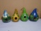 4pc Group of Hand Painted Gourd Bird Houses