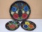 Set of 3 Vintage Hand Painted Wooden Bowls