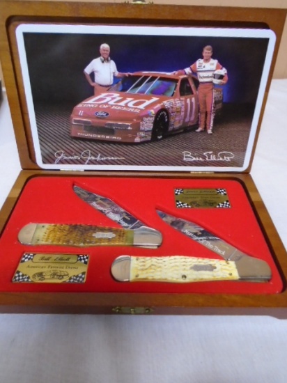 Case XX Legendary Team Junior Johnson/ Bill Elliot Bone Handle Knife Set/ See Pic #2 & #3
