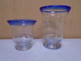 2pc Set of Handblown Glass Vases