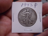 1945 P Mint Silver Walking Liberty Half Dollar