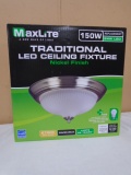 Maxlite Nickel Finish Traditional LED Ceiling Fixture