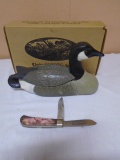 1996 Limited Edition 1 of 5000 Numbered United Wildlife Series Wooden Duck & Knife Set