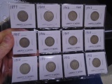 Group of 12 Assorted Date Liberty 
