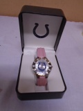 Ladies Pink Band Indianapolis Colts Watch