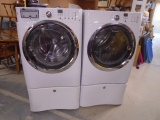 Electrolux Front Load Washer & Matching Gas Dryer on Pedistals