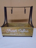 Wood & Iron Coffee Stand w/ Mug Holder