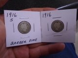 1916 S Mint & 1916 Silver Barber Dimes