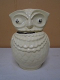 Vintage White Owl Cookie Jar