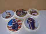 Set of 5 Norman Rockwell Danbury Mint Limited Edition Plates